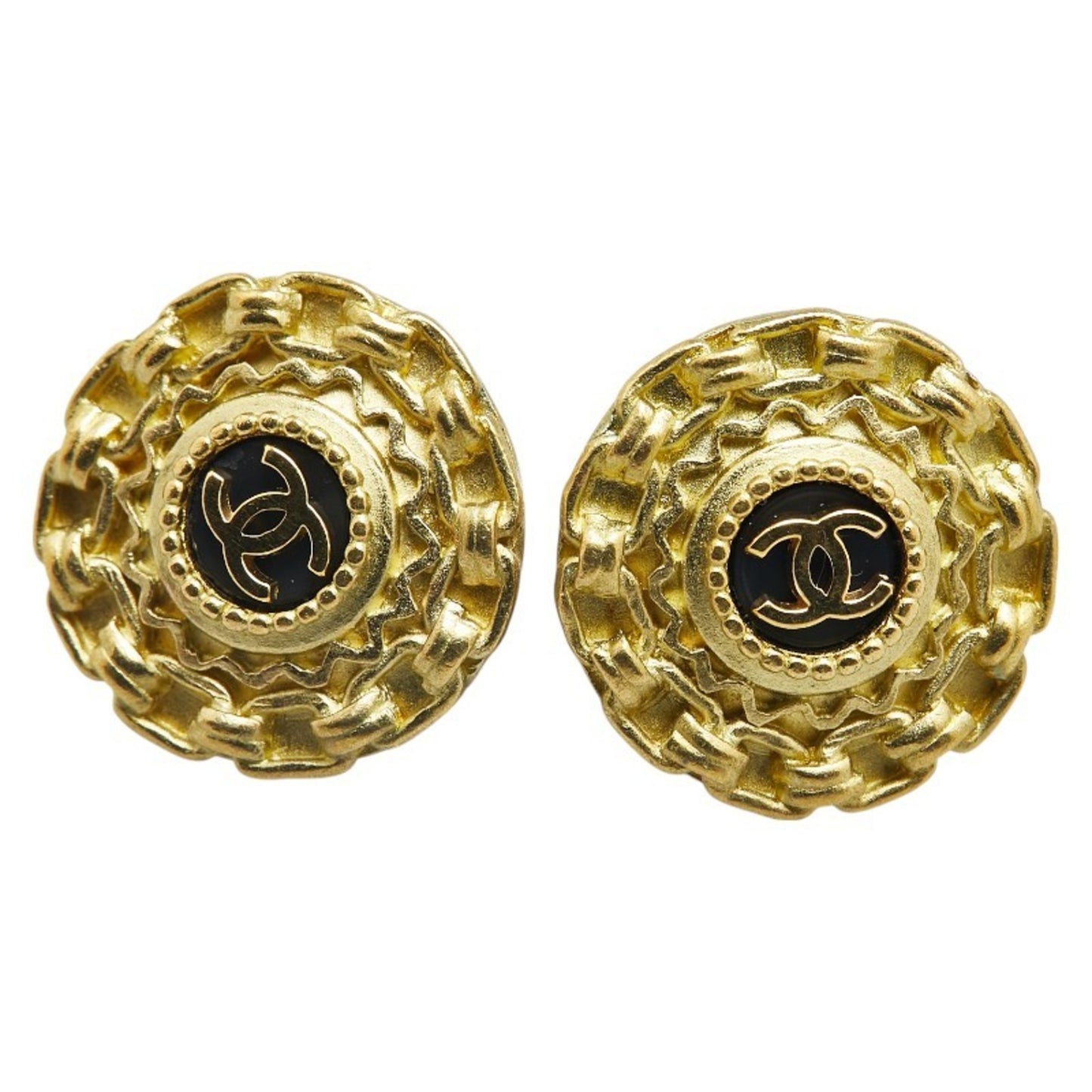 Vintage Chanel Coco Mark Round Earrings