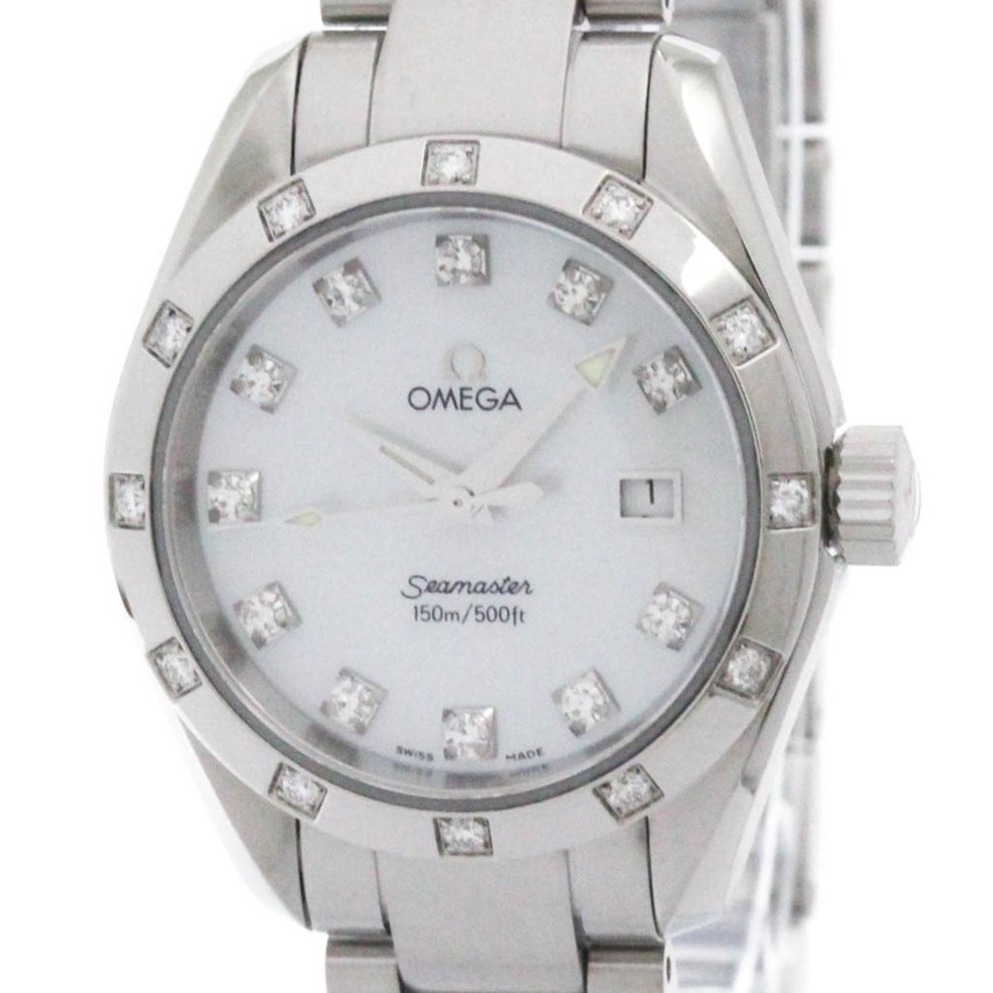 Omega Seamaster Aqua Terra Diamond Mop Dial Watch 2575.75 Polished