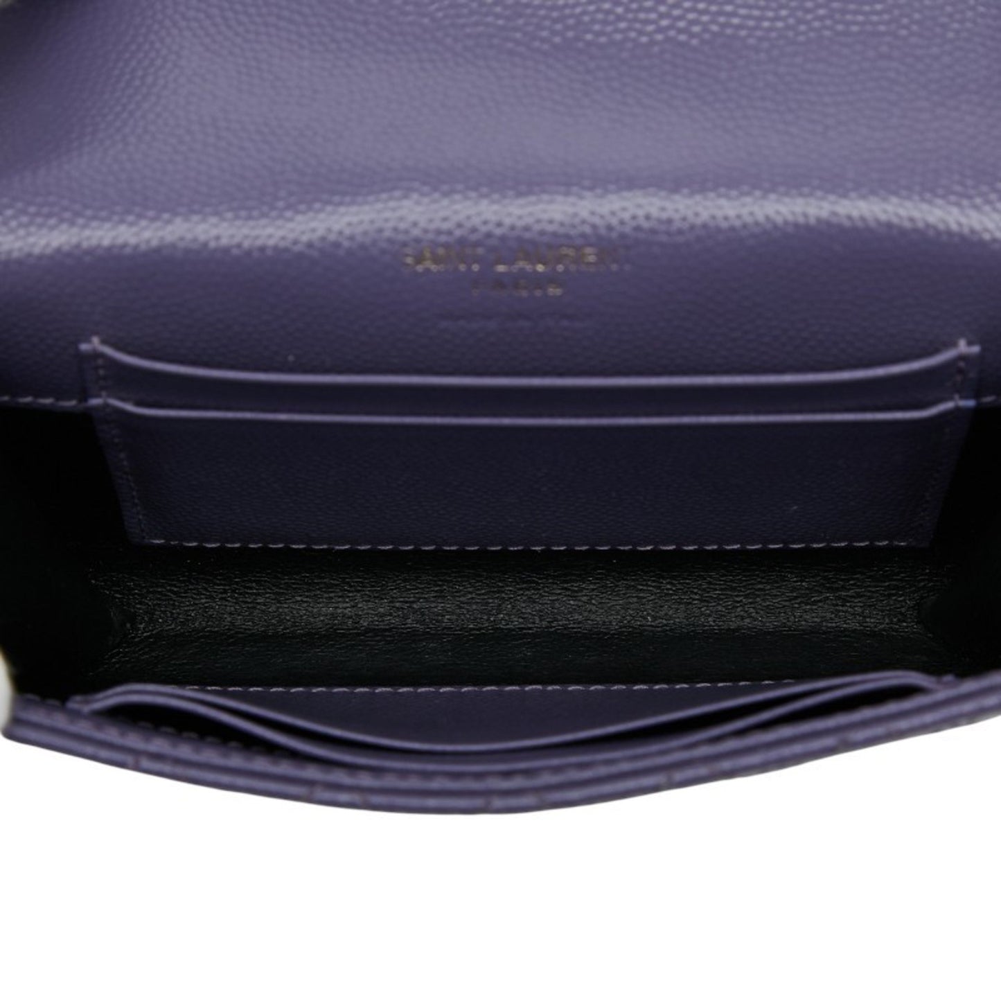 Saint Laurent Ysl Envelope Business Card Case 651026 Purple Leather