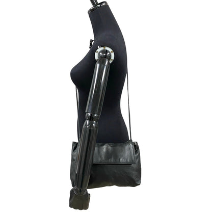 Loewe Vintage Anagram Logo Nappa Leather Shoulder Bag/Pochette/Sacoche In Black 11479