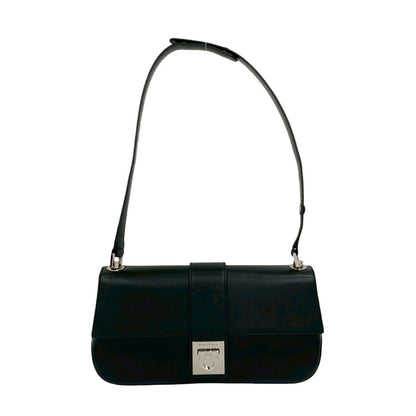 Salvatore Ferragamo Gancini Hardware Leather Semi-Shoulder Bag In Black