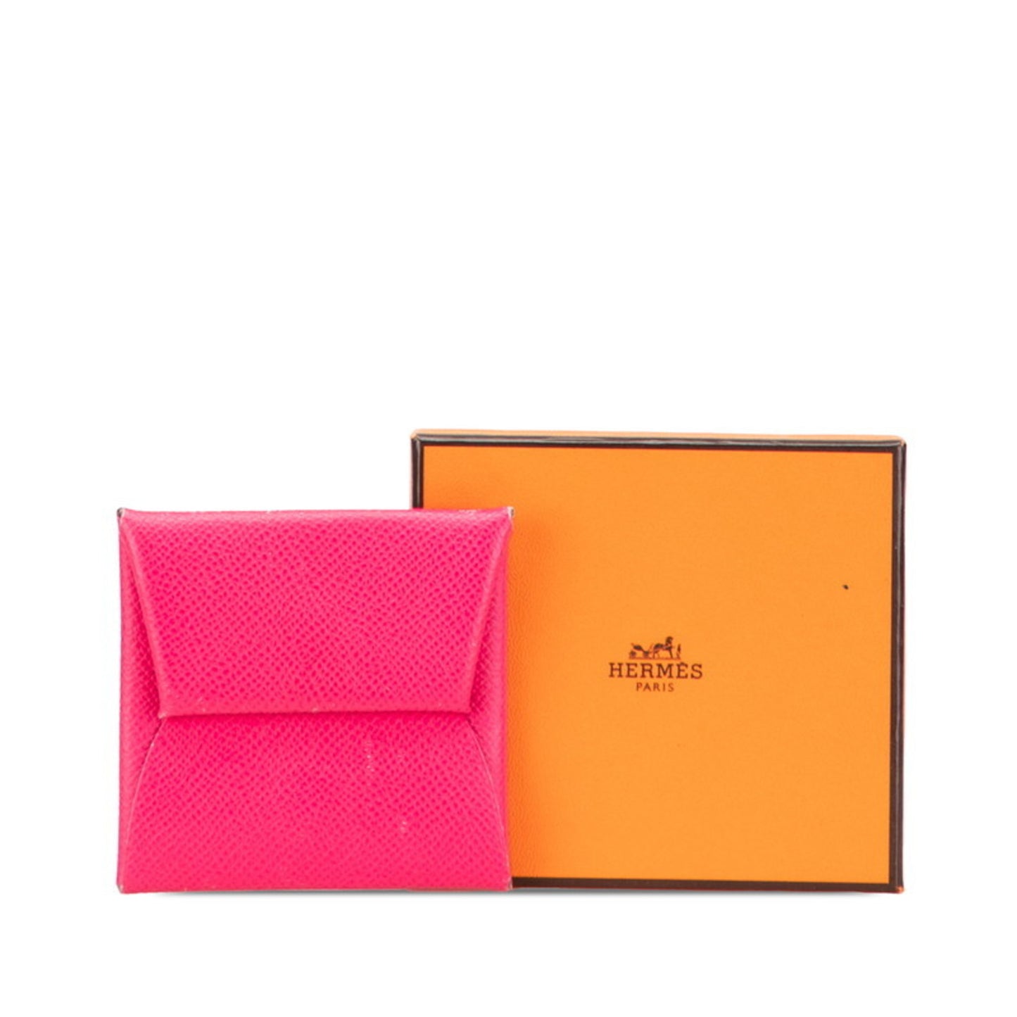 Herms Bastia Wallet/Coin Purse Pink Epsom Leather