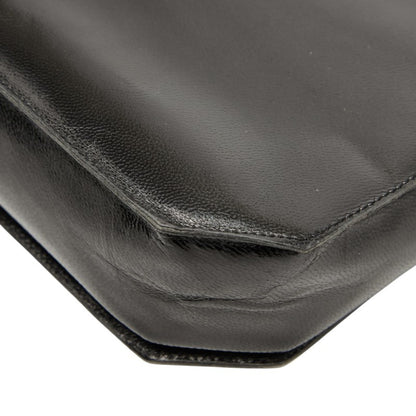 Saint Laurent Logo Shoulder Bag In Black Leather