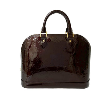 Louis Vuitton Alma Pm Monogram Vernis Patent Leather Enamel Handbag In Amaranth 33771
