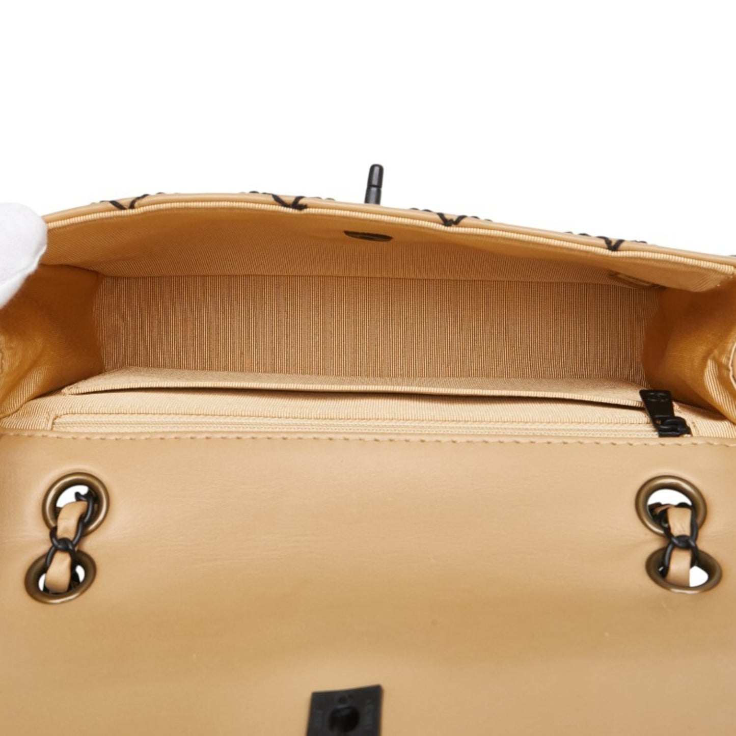 Chanel Coco Mark Matelasse Wild Stitch Chain Shoulder Bag In Beige Lambskin