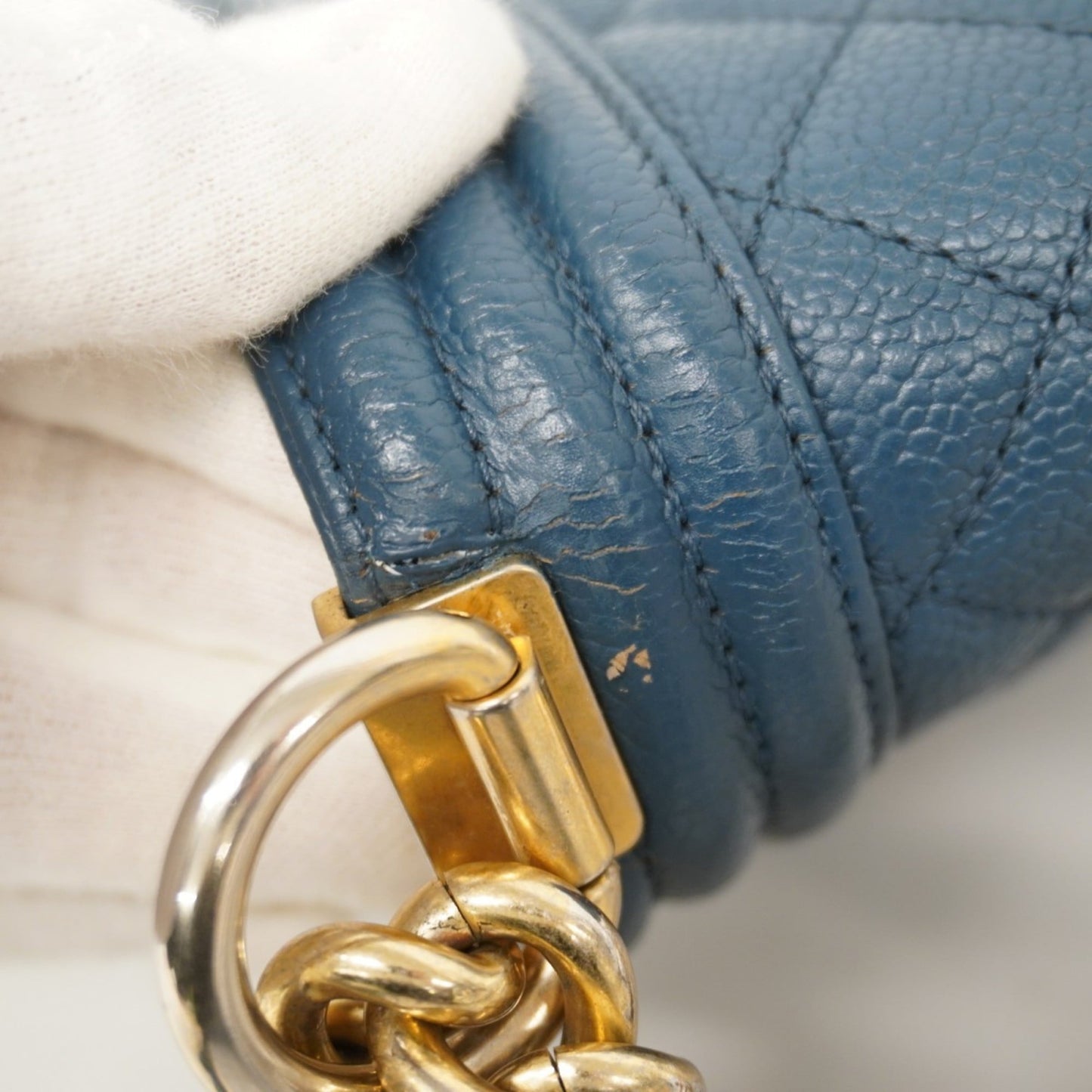 Calfskin Chanel Shoulder Bag Grained