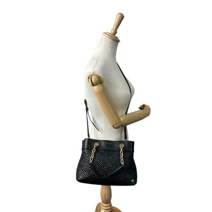 Tory Burch Fleming 2-Way Handbag/Shoulder Bag In Black With Gold Hardware