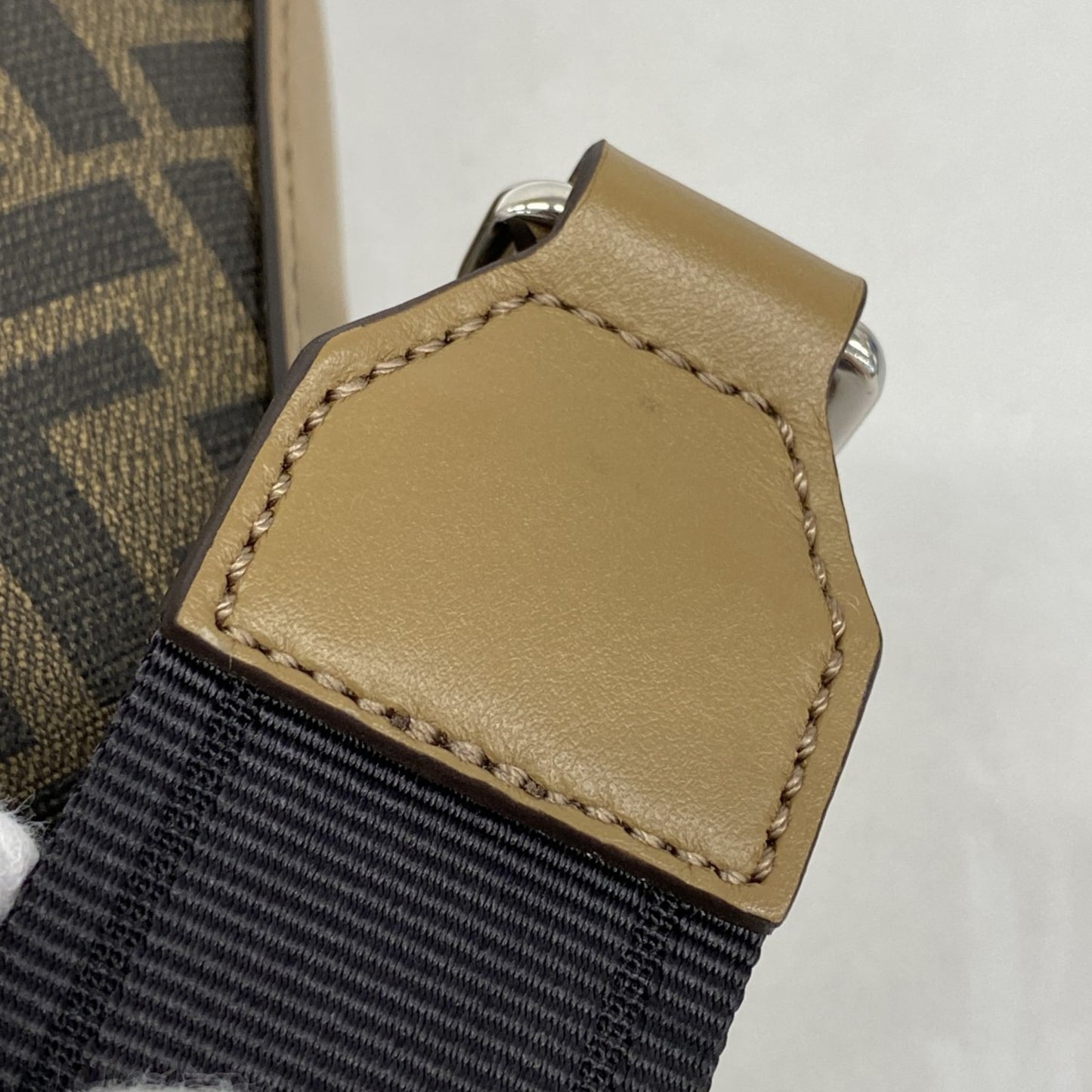 Fendi Zucca Diagonal Shoulder Bag In Brown