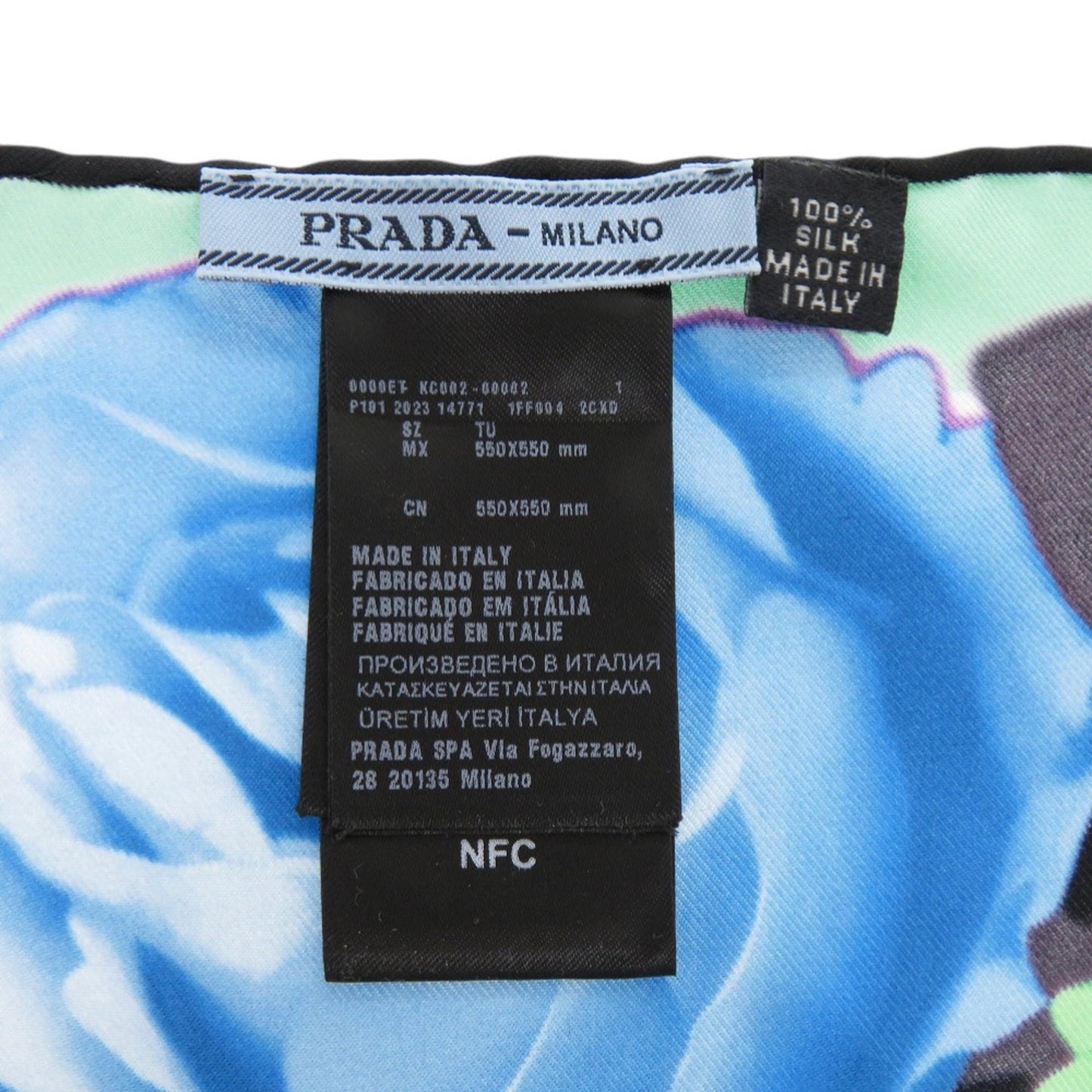 Prada Printed Silk Floral Multicolor Scarf Muffler 0065 Prada