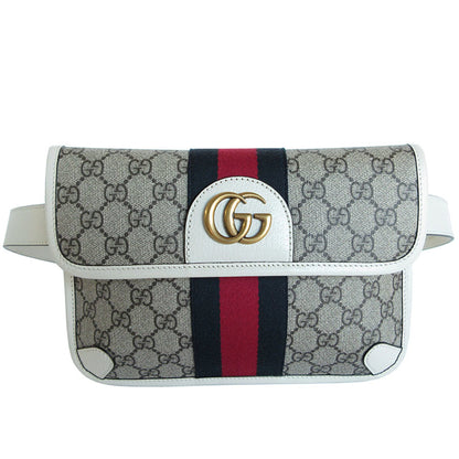 Gucci Waist Bag Belt Ophidia Gg Supreme Canvas Leather Beige Brown Off-White Gold