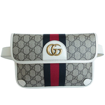 Gucci Waist Bag Belt Ophidia Gg Supreme Canvas Leather Beige Brown Off-White Gold