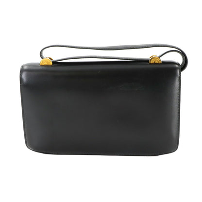 Hermes Herms Shoulder Bag In Box Calf Leather With A Black "G" Stamp And Gold Hardware