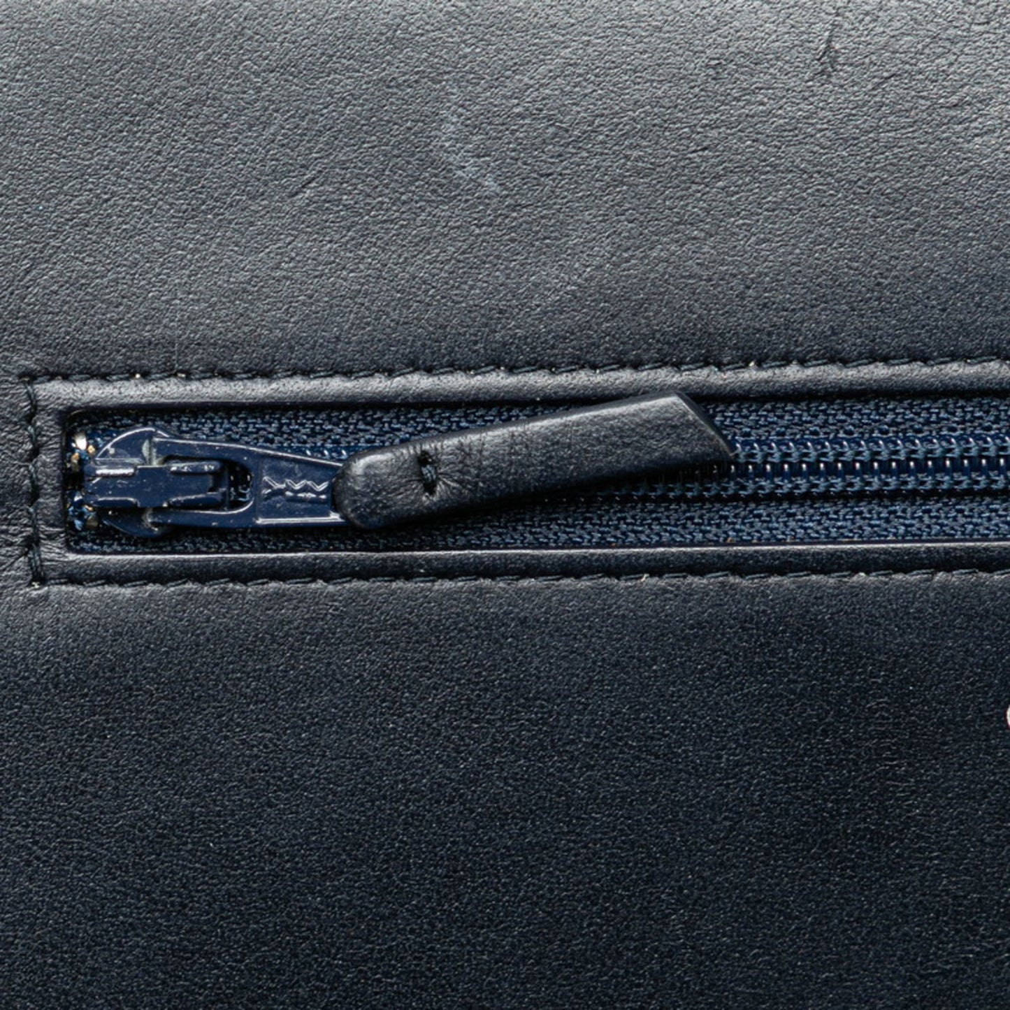 Chanel Deauville Chain Wallet A80795 Navy White Denim Leather