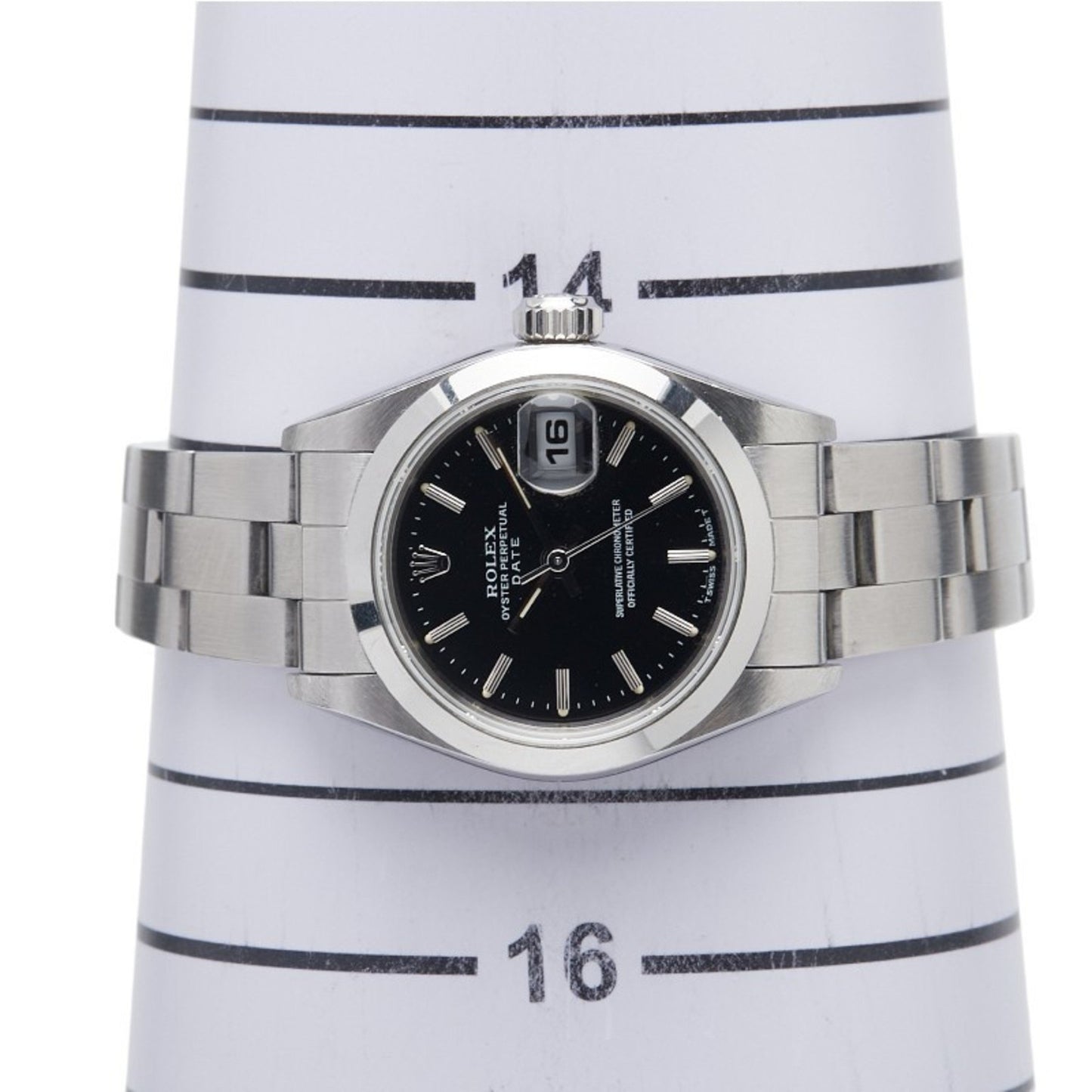 Rolex Oyster Perpetual Watch 69160 Automatic Black Dial Stainless Steel