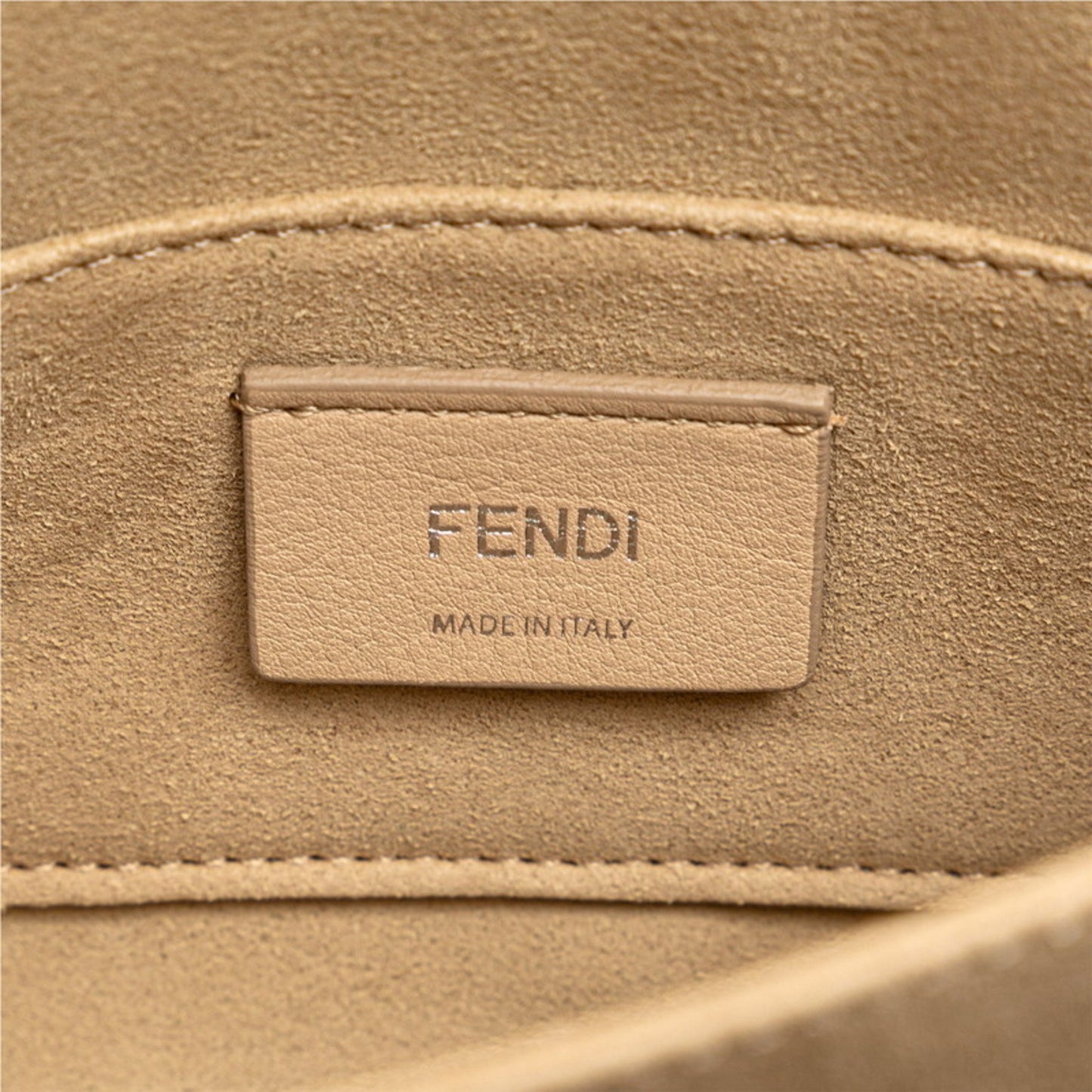 Fendi Canai Mini Ribbon Chain Shoulder Bag Handbag 8Mo381 Light Blue Silver Leather