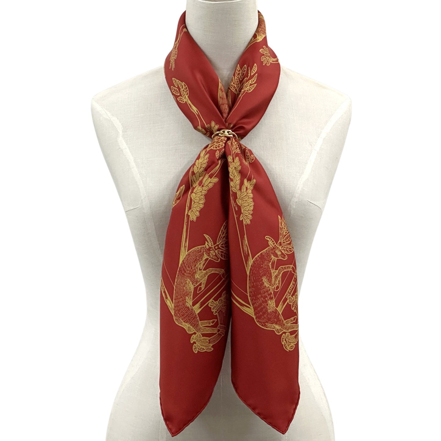 Herms Hermes Carr 90 Animal Alphabet Scarf