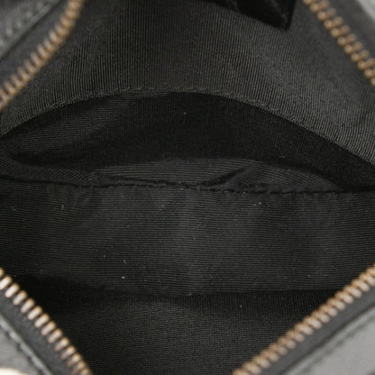 Gucci Gg Canvas Crossbody Shoulder Bag Pochette 90700 Black Leather