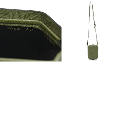 Valextra Shoulder Bag Trick Track Leather Khaki