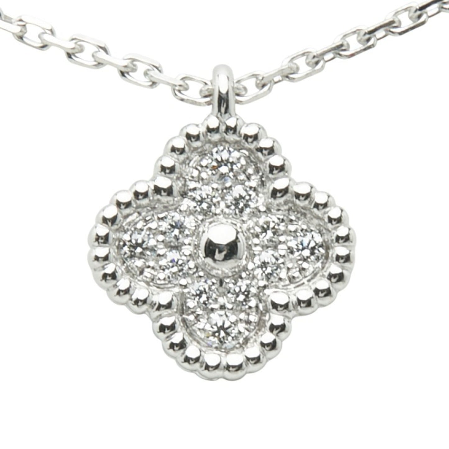Van Cleef & Arpels Sweet Alhambra Pendant Necklace Vcaro85900 18Kwg White Gold