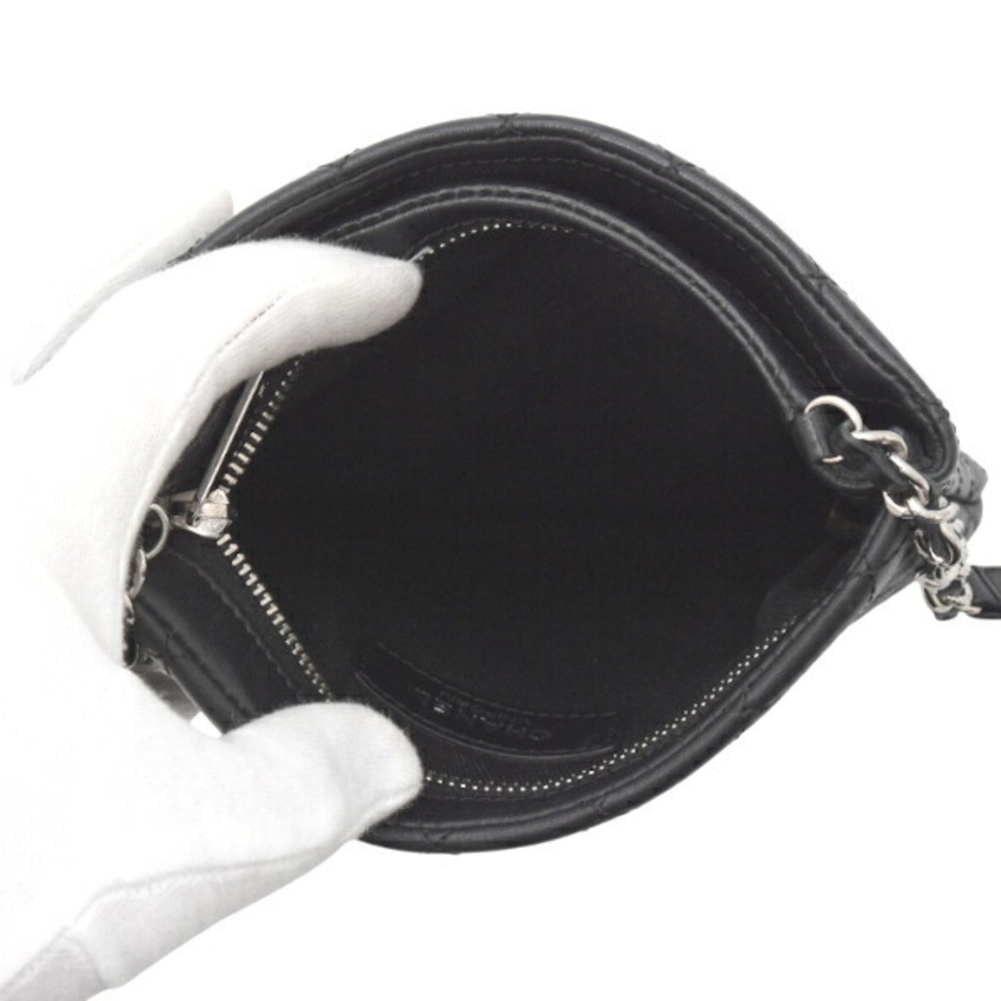 Chanel Chain Shoulder Bag Matelasse Uniform Coco Button Calf Leather Black