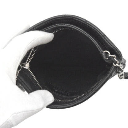 Chanel Chain Shoulder Bag Matelasse Uniform Coco Button Calf Leather Black