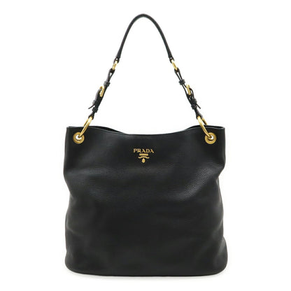 Prada Vit.Daino Shoulder Bag In Black Leather