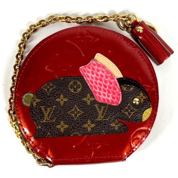 Louis Vuitton M91389 Monogram Vernis Porte-Monnaie Lapin Rabbit Animal Coin Purse Wallet Chain