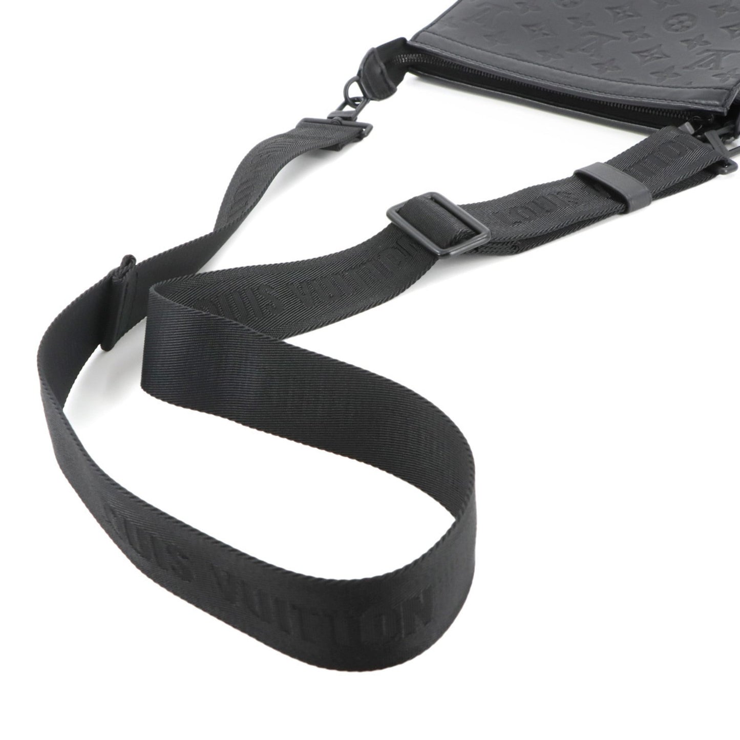 Louis Vuitton Monogram Shadow Gaston Wearable Wallet Shoulder Bag In Black Leather (M81115)