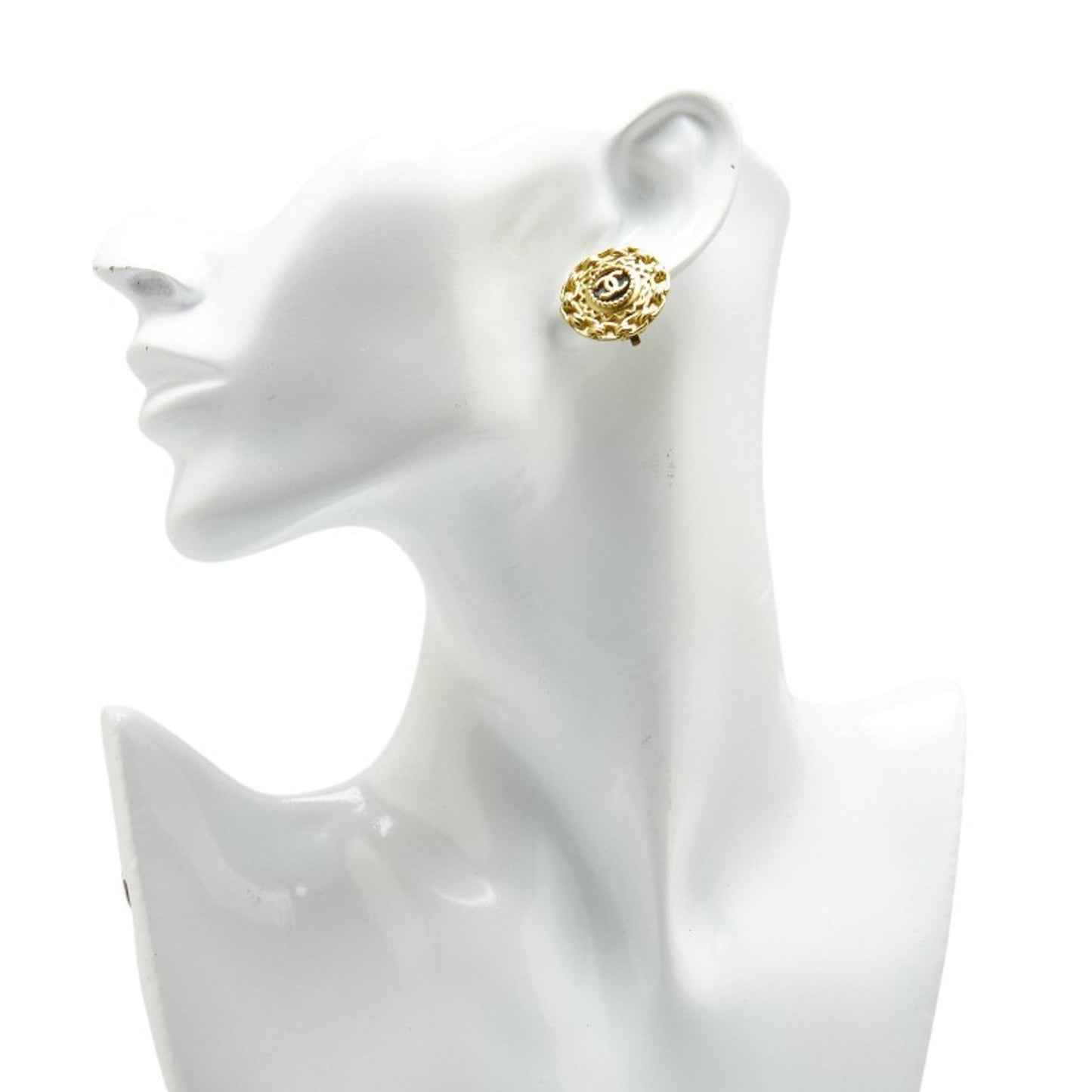 Vintage Chanel Coco Mark Round Earrings