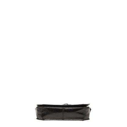 Saint Laurent Logo Shoulder Bag In Black Leather