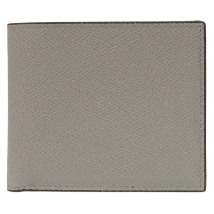 Like New Valextra Leather Grey Bi-Fold Wallet 0437Valextra