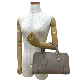 Loewe Amazona 28 Anagram Logo Embossed Leather Handbag/Mini Boston Bag Beige 37953