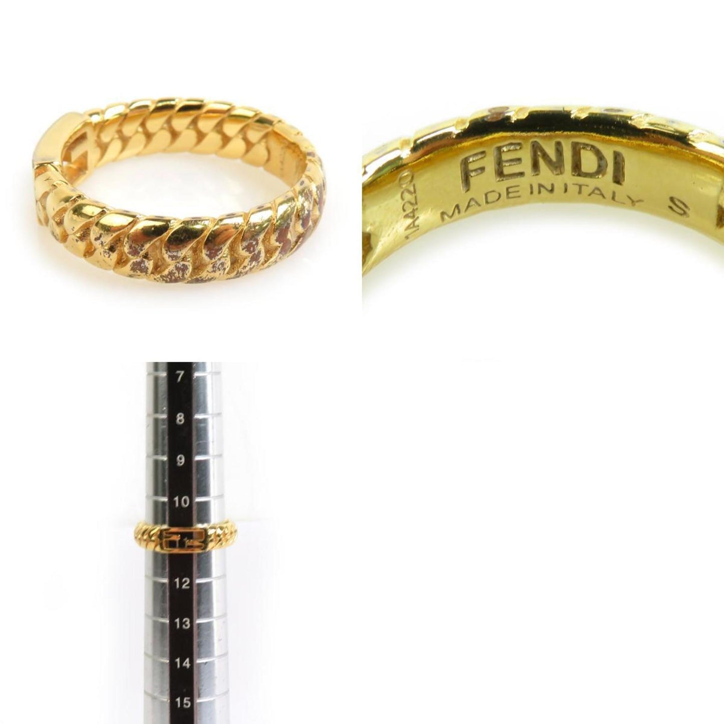 Fendi Ring Baguette Metal Gold