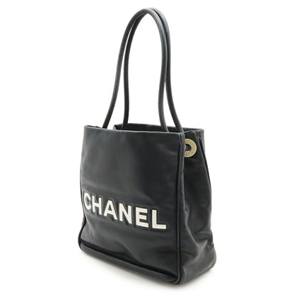 Chanel Camellia Tote Bag Shoulder Leather Black White A20856