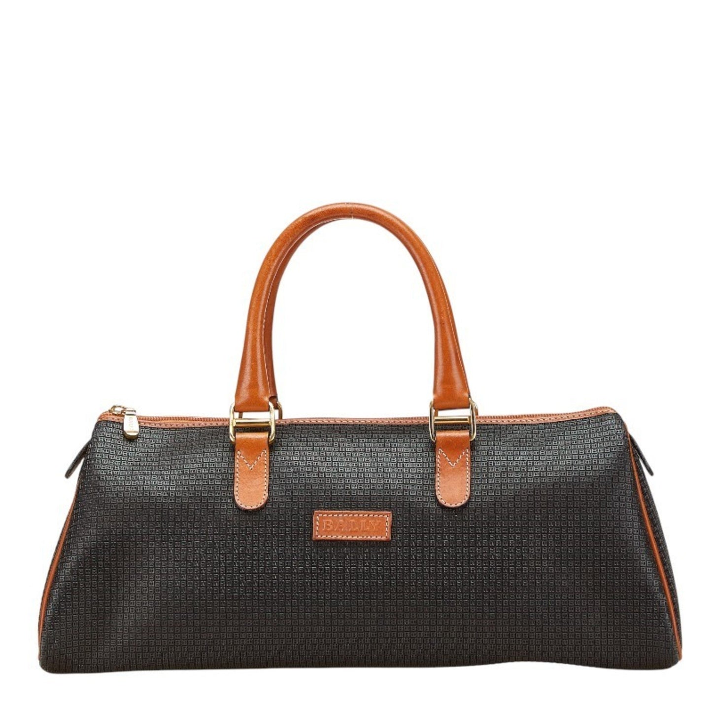 Bally Logo Handbag In Brown Leather