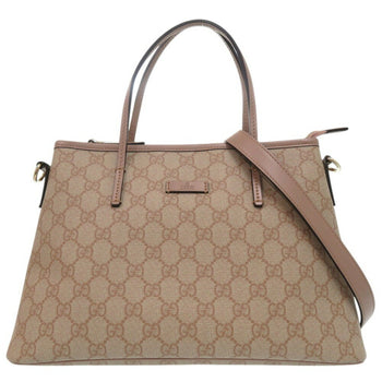 Gucci 2Way Handbag Gg Supreme 353440 Coated Canvas Leather Pink 0302Gucci