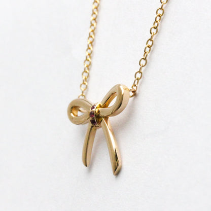 Tiffany Bow Pink Sapphire Necklace Pink Gold (18K) Sapphire Men