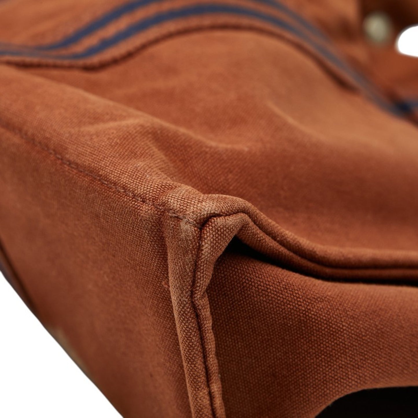 Herms Foule Tote Mm Bag Brown Navy Canvas