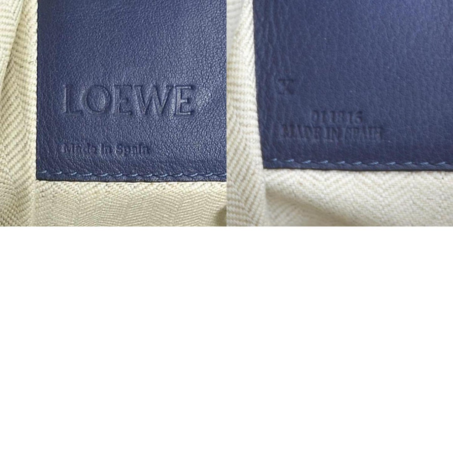 Loewe Handbag Shoulder Bag Hammock Leather Blue Navy Silver