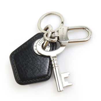 Louis Vuitton Louis Vuitton Charm Key Ring Portocle Lv Creme Metal Leather Black X Silver