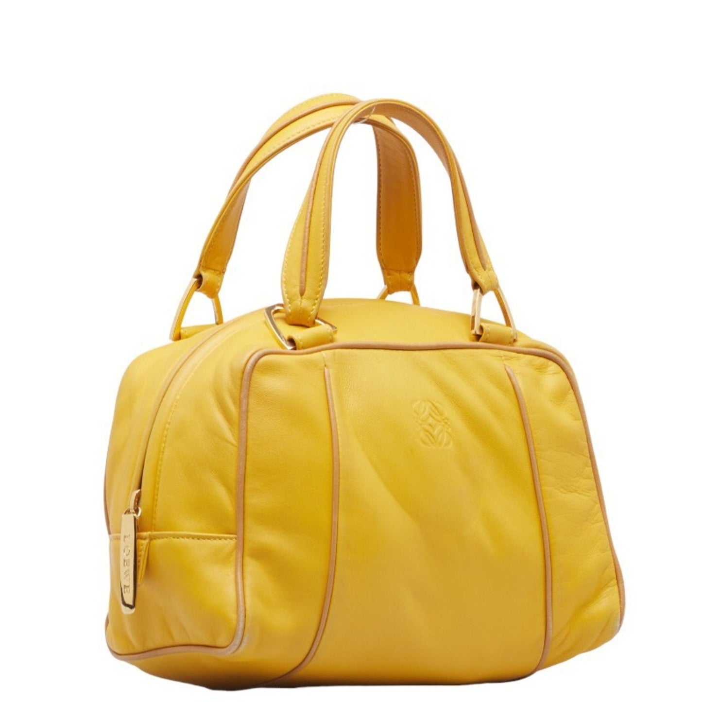 Loewe Anagram Mini Handbag In Yellow Leather