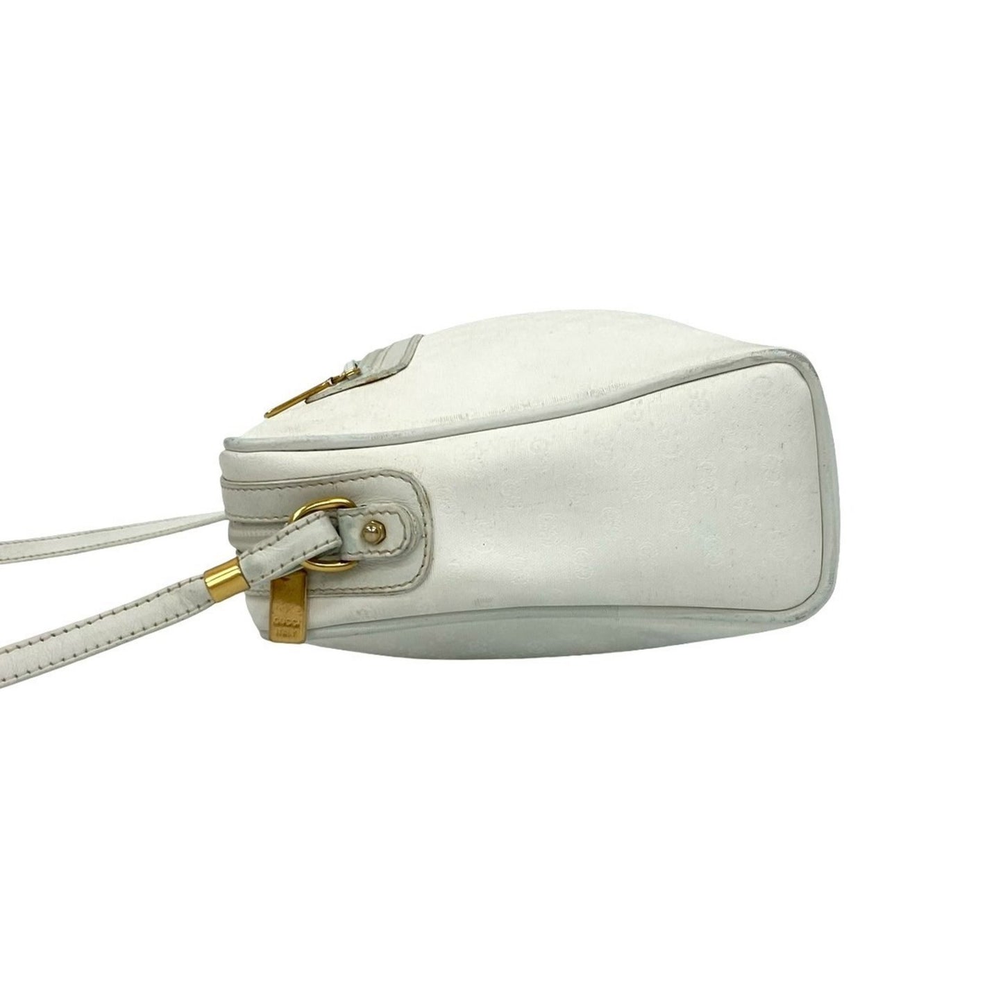 Gucci Old Gucci Micro Gg Leather Shoulder Bag/Pochette/Sacoche In White 38183