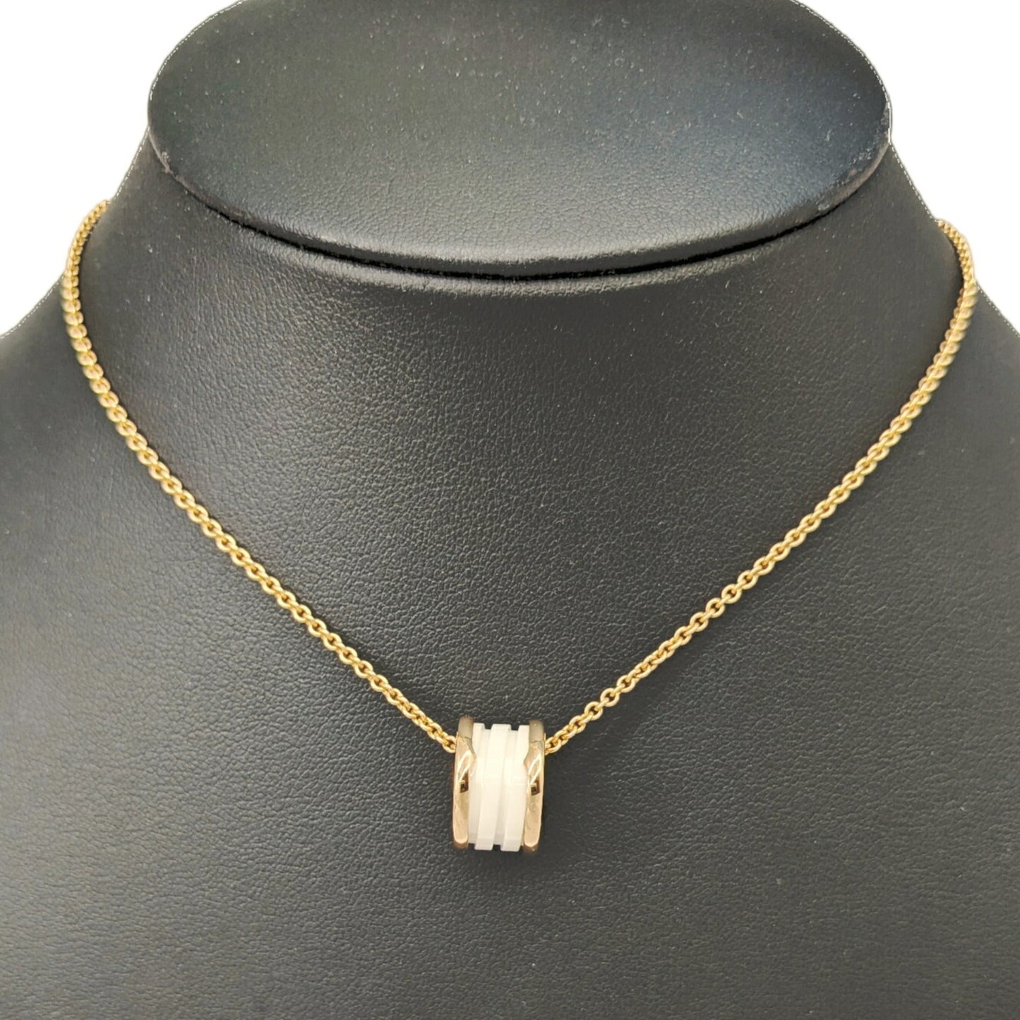 Bvlgari B-Zero 1 Necklace In 18K White Ceramic With 750 K Gold