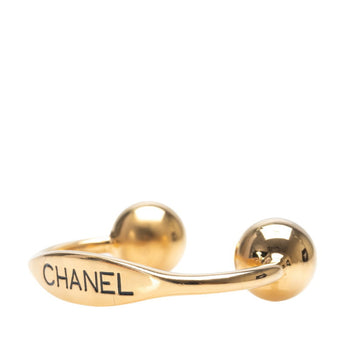 Chanel Vintage Logo Bangle Gold Plated