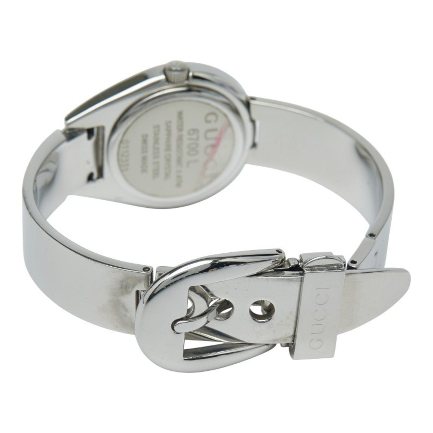 Gucci Bangle Watch 6700L Quartz Black Dial Stainless Steel