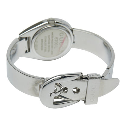 Gucci Bangle Watch 6700L Quartz Black Dial Stainless Steel
