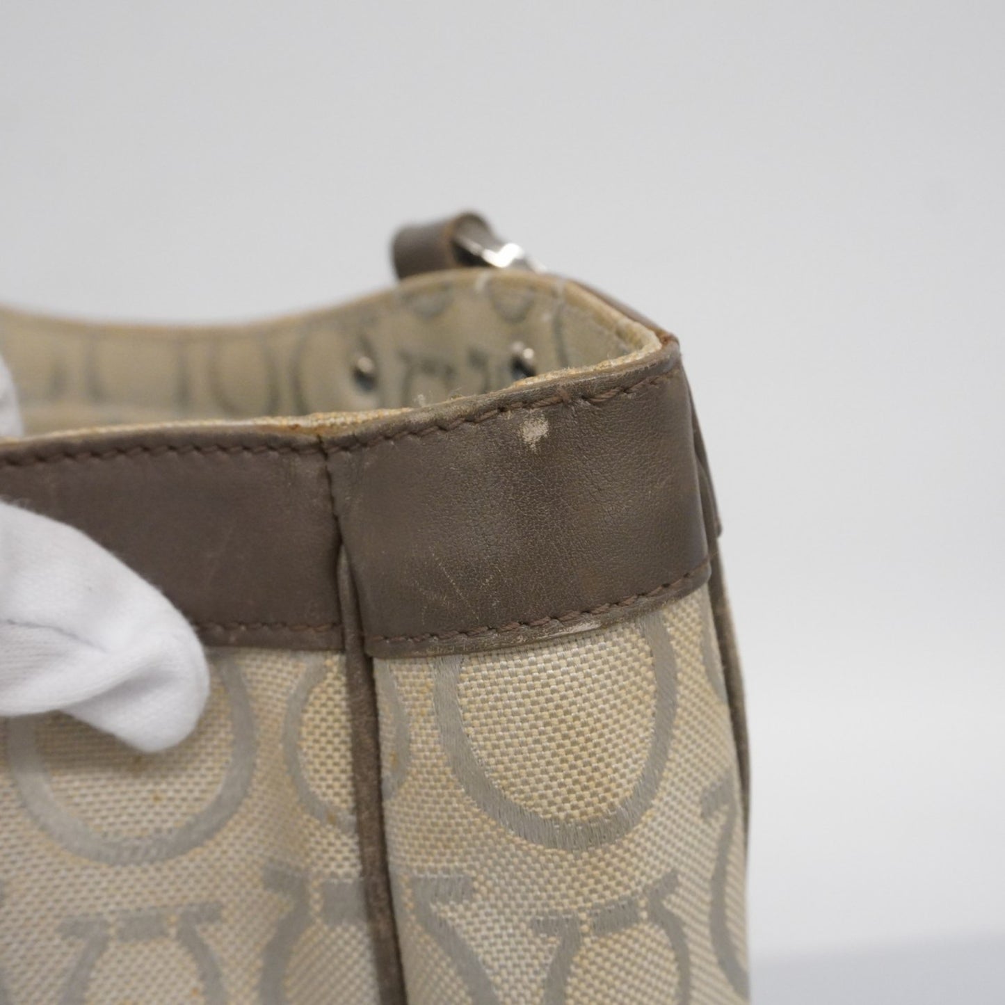 Salvatore Ferragamo Gancini Canvas Tote Bag