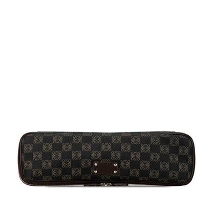Loewe Anagram Clutch Bag Second Black Brown Pvc Leather
