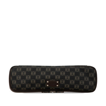 Loewe Anagram Clutch Bag Second Black Brown Pvc Leather