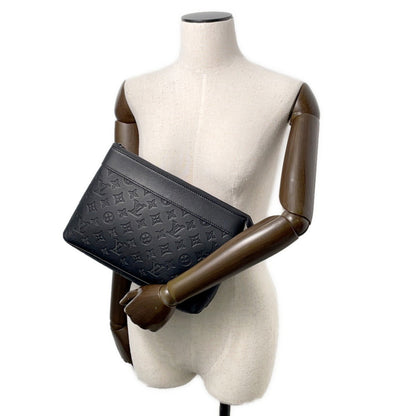 Louis Vuitton Clutch Bag Monogram Shadow Pochette Voyage Souple M82545 Louis Vuitton Black